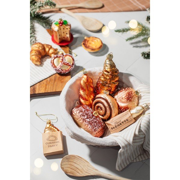 Iš stiklo eglutės papuošimas 3,5 cm Plait Bread – Sass & Belle-image-2