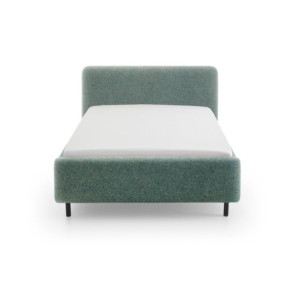 Tamsiai žalios spalvos dvigulė lova audiniu dengta be grotelių 160x200 cm Primo – Meise Möbel-image-3
