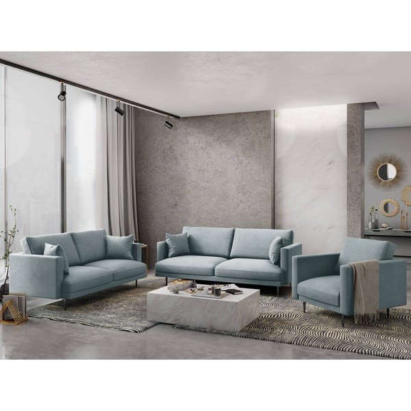 Šviesiai mėlyna sofa Milo Casa Piero, 220 cm-image-1