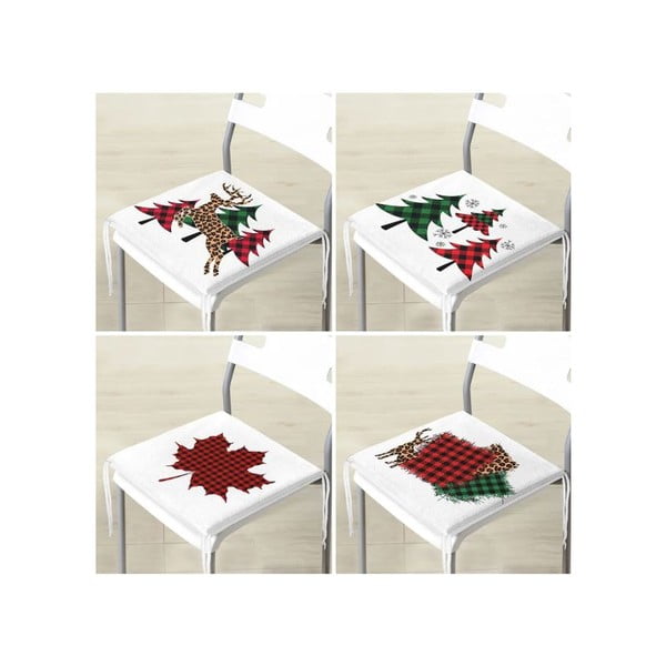 Sėdynės pagalvėlės 4 vnt. su Kalėdų motyvu 40x40 cm Tartan – Mila Home-image-4