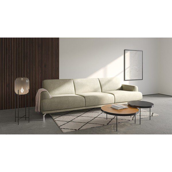 Šviesios smėlio spalvos sofa MESONICA Puzo, 240 cm-image-1
