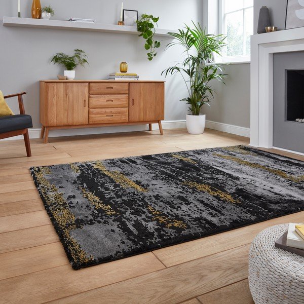 Juodas/auksinis kilimas 230x160 cm Craft - Think Rugs-image-1