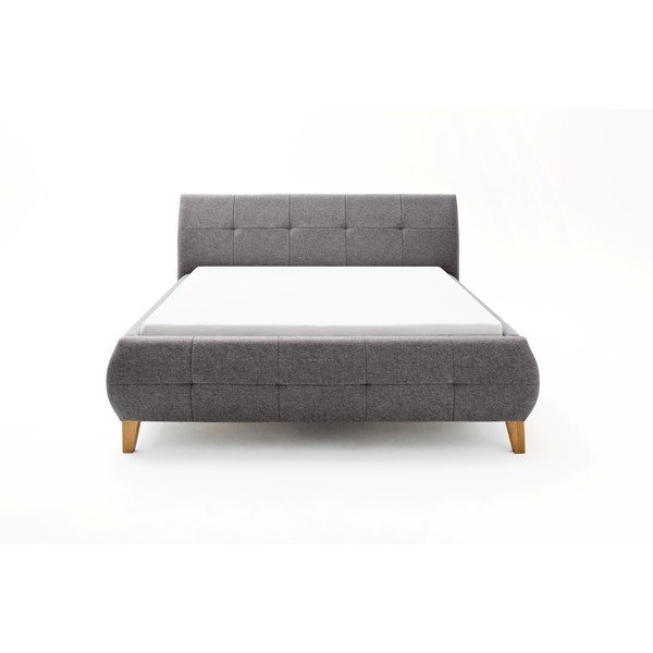Antracito spalvos dvigulė lova audiniu dengta su sandėliavimo vieta su lovos grotelėmis 180x200 cm Matheo – Meise Möbel-image-4
