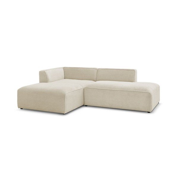 Smėlio spalvos iš kordinio velveto modulinė kampinė sofa (su kairiuoju kampu/„L“ formos) Megeve – Bobochic Paris