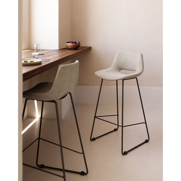 Smėlio spalvos baro taburetė (sėdynės aukštis 76 cm) Zahara – Kave Home-image-1