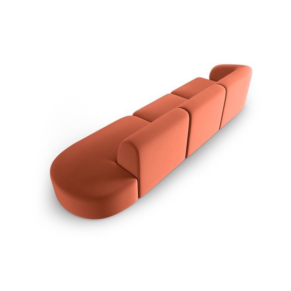 Rožinės spalvos iš velveto sofa su kairiuoju kampu 311 cm Paolo – Milo Casa-image-3