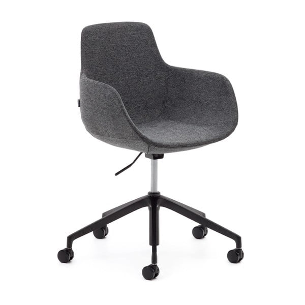 Valgomojo kėdės tamsiai pilkos spalvos su ratukais 2 vnt. Tissiana – Kave Home