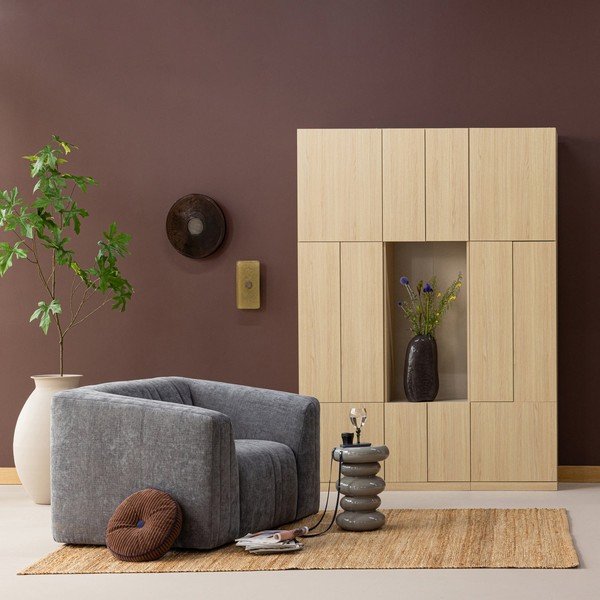 Natūralios spalvos modulinė spinta 162x215 cm Build – WOOOD-image-1