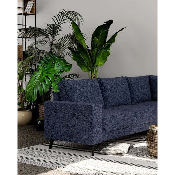 Modulinė kampinė sofa tamsiai mėlynos spalvos Fynn – Ghado-image-4