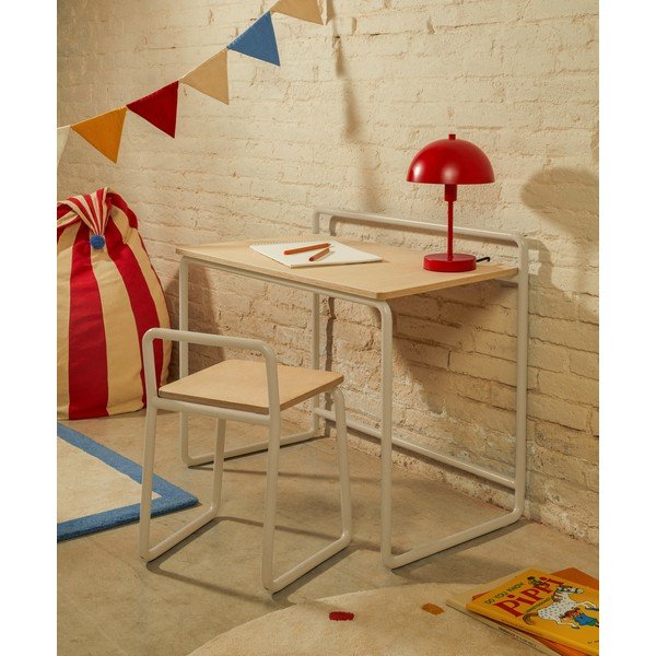 Smėlio spalvos iš metalo vaikiška kėdė Tinn – Kave Home-image-1