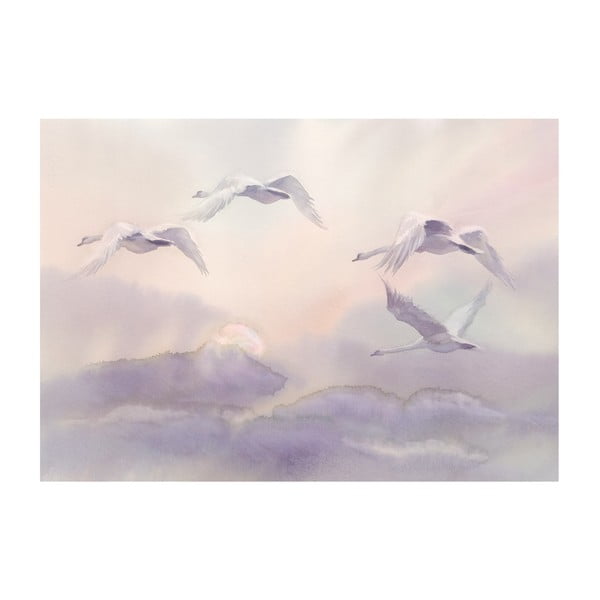 Didelio formato tapetai Artgeist Flying Swans, 200 x 140 cm