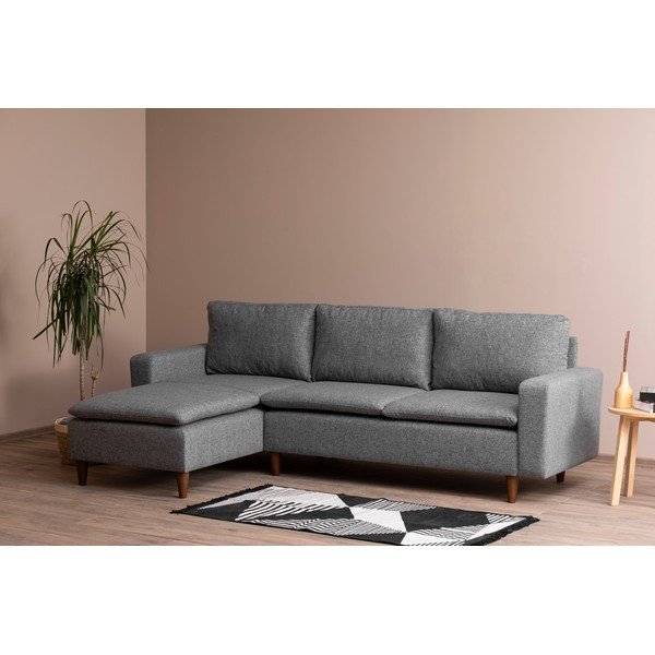 Kampinė sofa šviesiai pilkos spalvos (su kairiuoju kampu) Lungo – Balcab Home-image-2