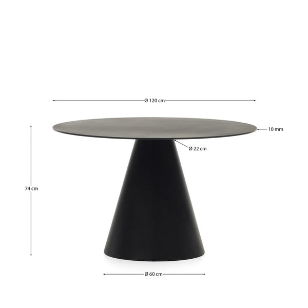 Apvalios formos valgomojo stalas ø 120 cm Wilshire – Kave Home-image-4