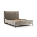 Dvigulė lova smėlio spalvos audiniu dengta su sandėliavimo vieta su lovos grotelėmis 180x200 cm Shell – Maison de Rêve