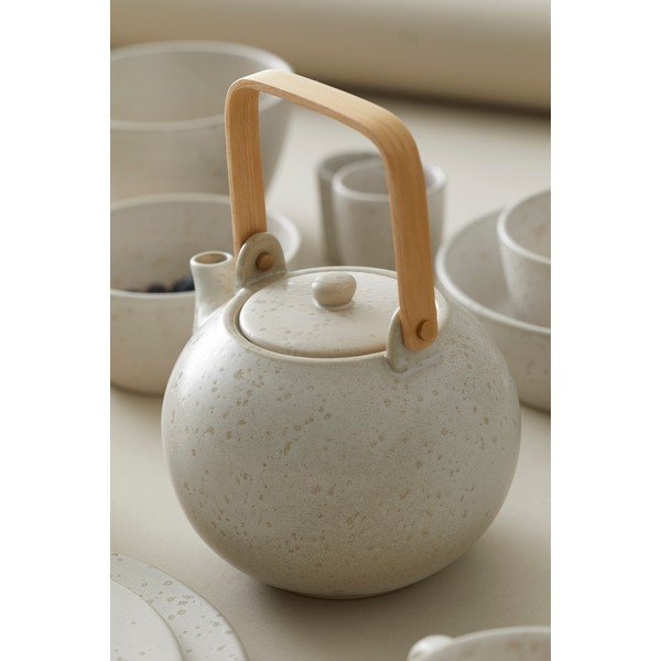 Kreminės matinės spalvos keraminis arbatinukas Bitz Basics, 1,2 l-image-1