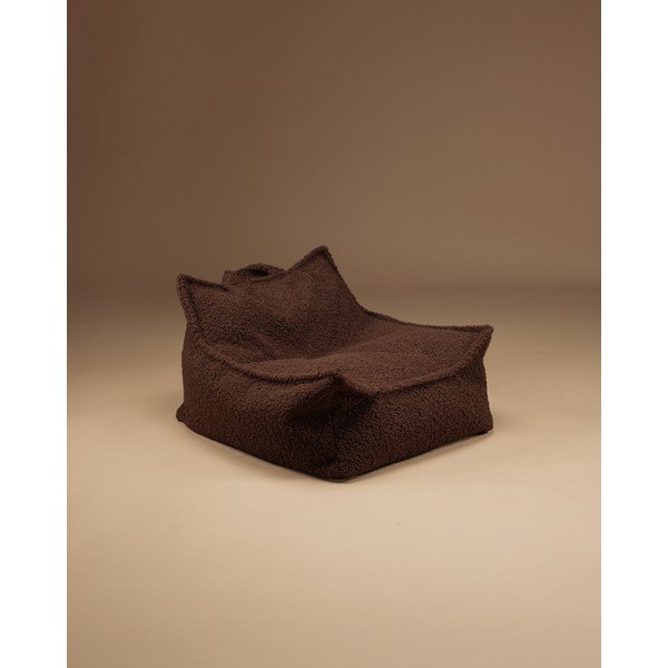 Tamsiai rudos spalvos vaikiškas sėdmaišis iš boucle Warm Hazel – Wigiwama-image-2