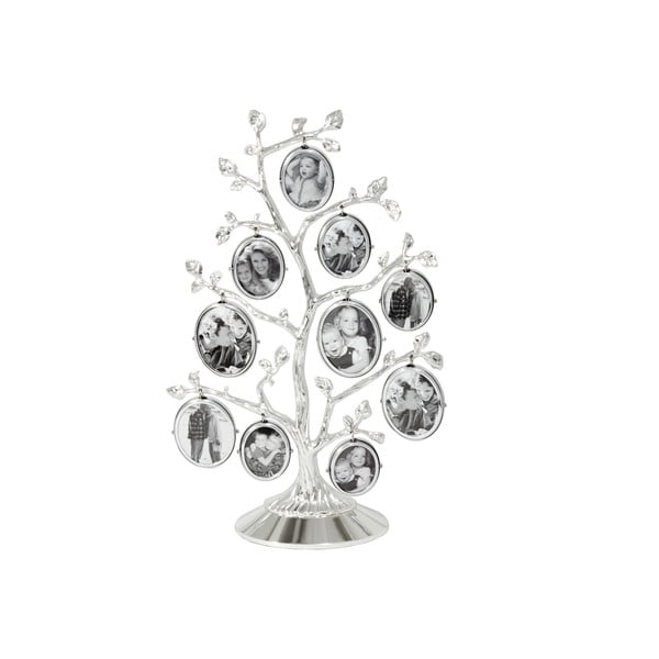 Iš metalo pastatomas rėmas sidabrinės spalvos 27x18 cm Family Tree – Zilverstad