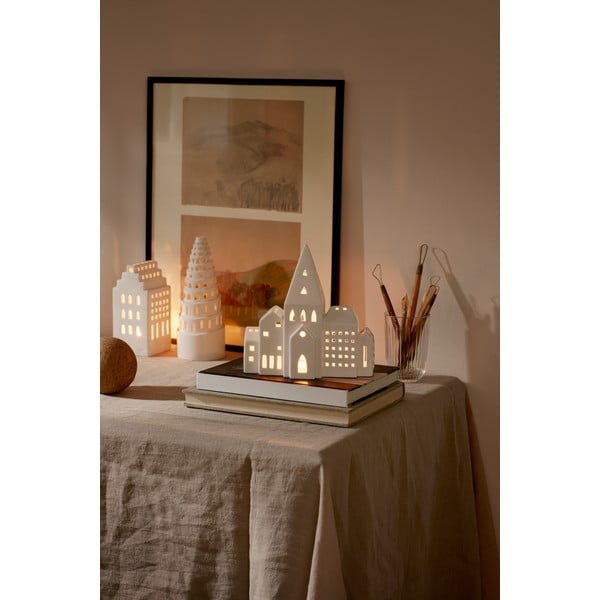 Balta keraminė žvakidė Kähler Design Urbania Lighthouse City-image-4