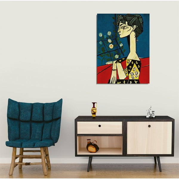 Sieninė reprodukcija ant drobės Pablo Picasso Žaklina su gėlėmis, 30 x 40 cm-image-1
