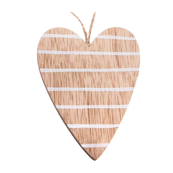 5 medinių pakabinamų širdelės formos papuošalų rinkinys Dakls, aukštis 9 cm