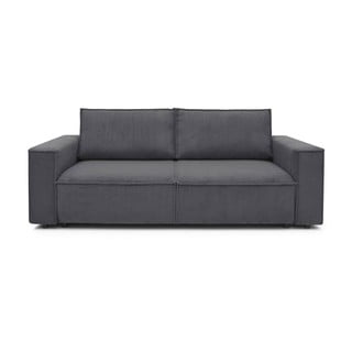Tamsiai pilka velvetinė sofa-lova Bobochic Paris Nihad, 245 cm