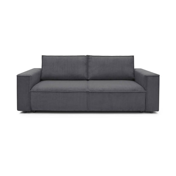 Sulankstoma sofa tamsiai pilkos spalvos iš kordinio velveto 245 cm Nihad – Bobochic Paris