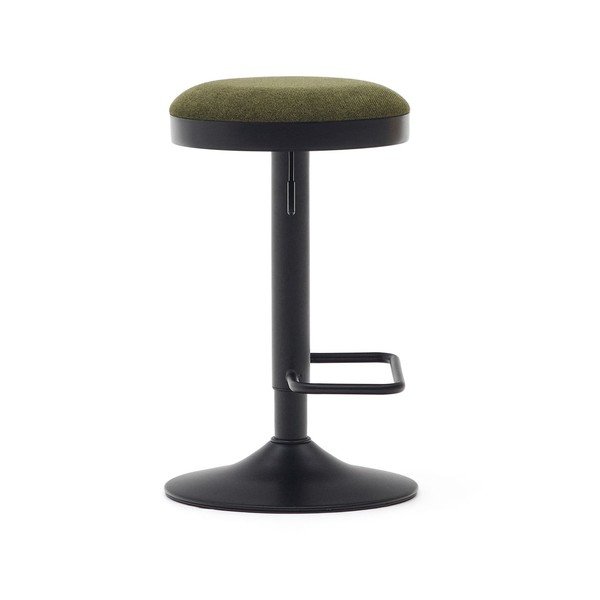 Tamsiai žalios spalvos iš audinio baro kėdžių komplektas reguliuojamo aukščio 2 vnt. (sėdynės aukštis 53,5 cm) Zaib – Kave Home-image-3