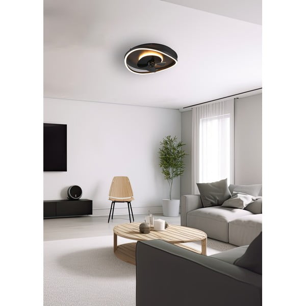 Matinės juodos spalvos lubinis šviestuvas LED Sortland – Reality-image-1