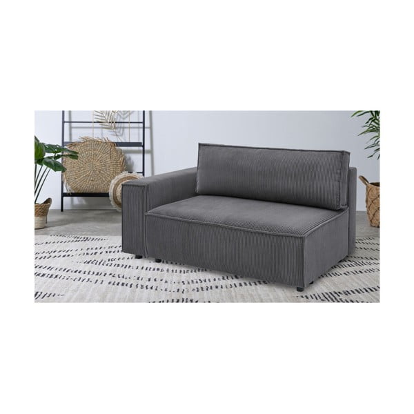 Modulinė sofa tamsiai pilkos spalvos iš kordinio velveto (su kairiuoju kampu) Nihad modular – Bobochic Paris-image-1