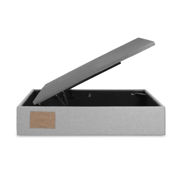 Pilkos spalvos viengulė lova audiniu dengta su sandėliavimo vieta 90x190 cm Matters – Kave Home-image-2