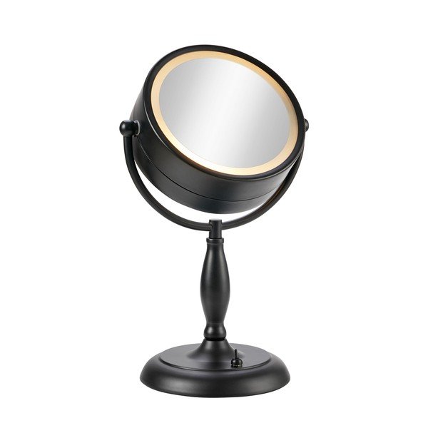 Stalinis šviestuvas matinės juodos spalvos (aukštis 36 cm) su stiklo gaubtu Face – Markslöjd