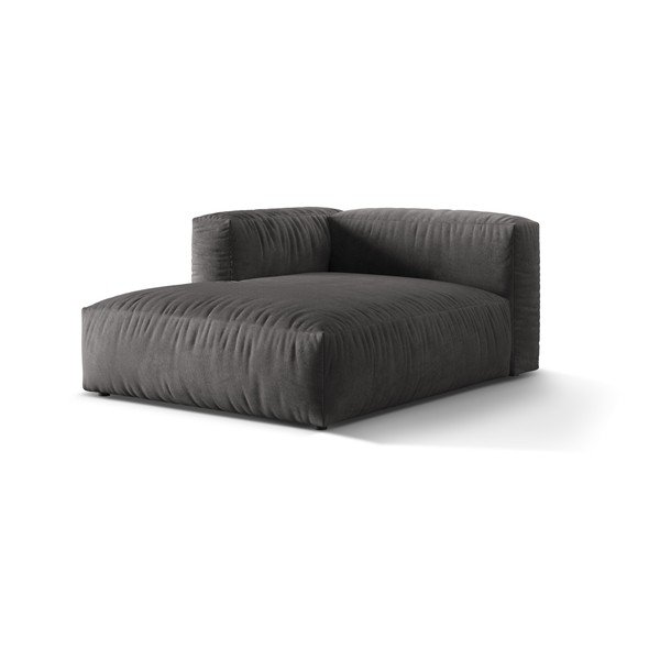 Pilkos spalvos iš velveto modulinė sofos dalis (su kairiuoju kampu) Martina – Micadoni