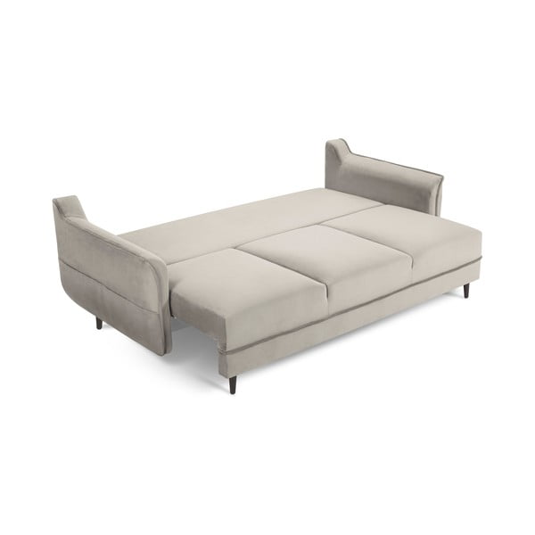 Smėlio spalvos aksominė sofa-lova Kooko Home Basso-image-2