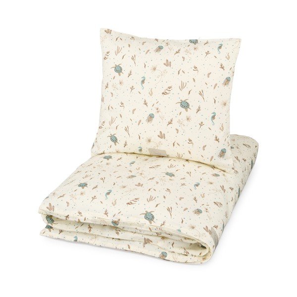 Šviesiai geltonos spalvos iš organiškos medvilnės vaikiška patalynė vaikiškai lovai 70x100 cm Sea Garden – Cam Cam Copenhagen