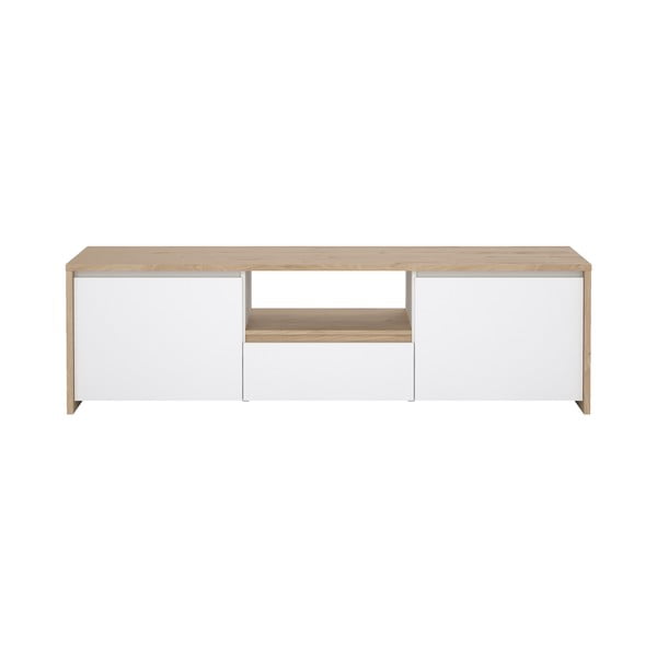 Baltos spalvos/natūralios spalvos TV spintelė iš ąžuolo 179x52x48 cm Next – Tvilum