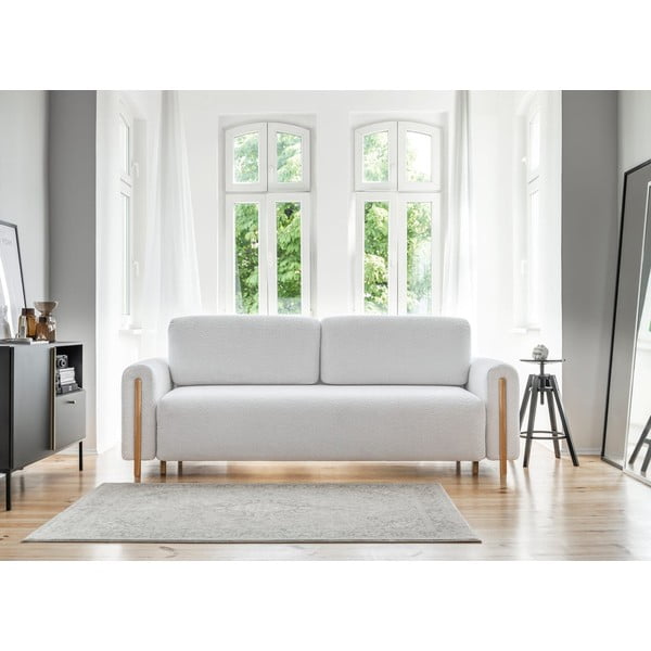 Pilkos spalvos iš boucle sulankstoma/su sandėliavimo vieta sofa 244 cm Arcadova – ELTAP-image-1