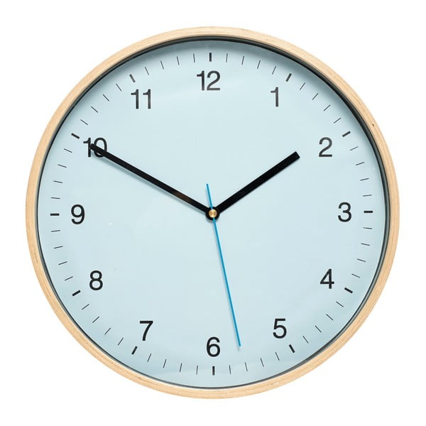Mėlynas sieninis laikrodis "Hübsch Bell", ø 31 cm