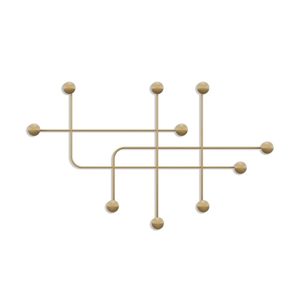 Iš metalo sieninė lentyna auksinės spalvos Dama – Kalune Design