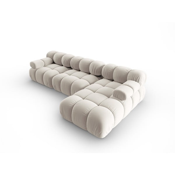 Iš velveto modulinė kampinė sofa smėlio spalvos (su dešiniuoju kampu) Bellis – Micadoni -image-4