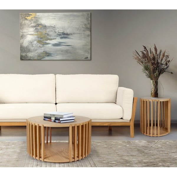 Ąžuolinis kavos staliukas Woodman Drum, ø 83 cm-image-1