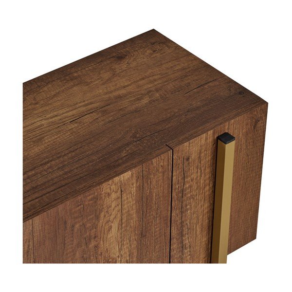 Tamsios natūralios spalvos TV spintelė iš riešutmedžio 180x45x30 cm Nexus – Kalune Design-image-4
