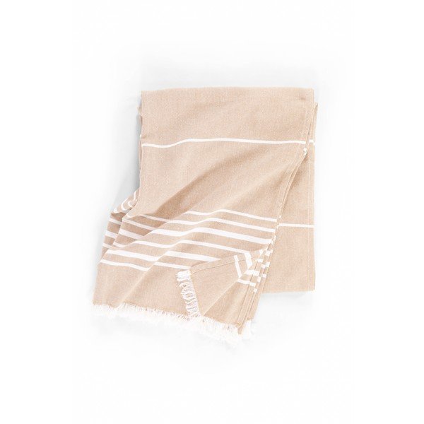 Smėlio spalvos iš medvilnės antklodė ir pledas 150x200 cm Solene – Tiseco Home Studio