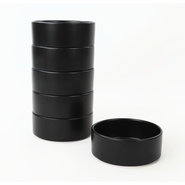 Serviravimo rinkiniai iš akmens masės juodos spalvos 6 vnt. ø 14 cm – Hermia