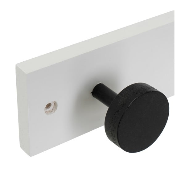 Juodos ir baltos spalvos iš pušies masyvo sieninė lentyna 40 cm Anillos – Casa Selección-image-1