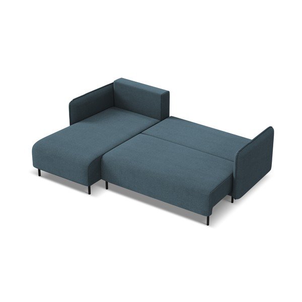 Mėlynos spalvos sulankstoma/su sandėliavimo vieta kampinė sofa (su kairiuoju kampu) Luana – Makamii-image-2