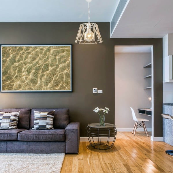 Baltos ir natūralios spalvos lubinis šviestuvas 55x30 cm - Squid Lighting-image-1