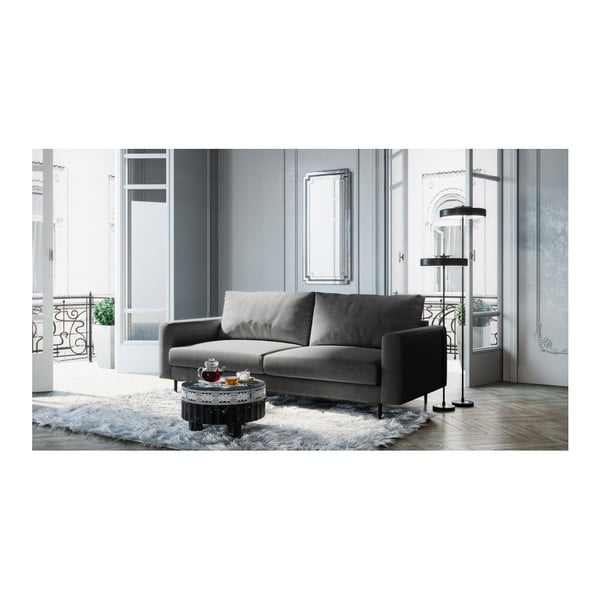 Tamsiai pilka sofa Devichy Levie, 222 cm-image-3