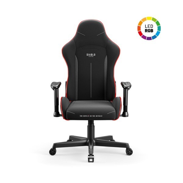 Žaidimų kėdė juodos spalvos X-Starter LED – Diablo Chairs-image-3
