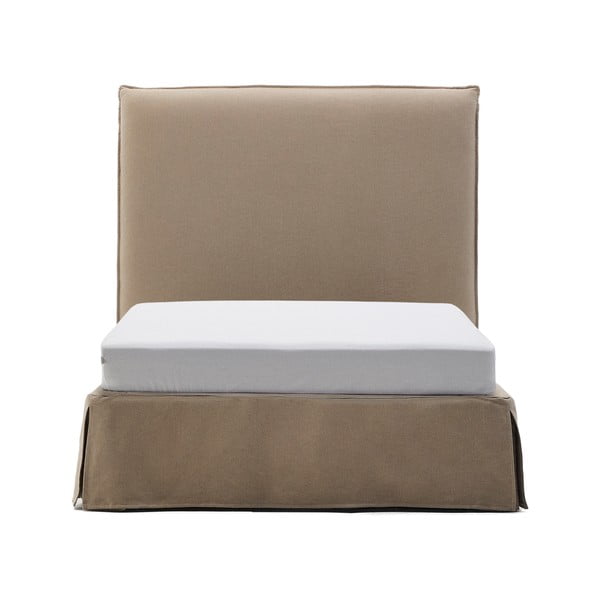 Taupe spalvos viengulė lova audiniu dengta 90x200 cm Jaira – Kave Home-image-2
