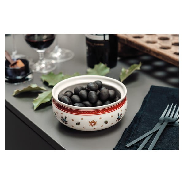 Raudonos ir baltos spalvos porcelianinė cukrinė su kalėdiniu motyvu Villeroy & Boch-image-1